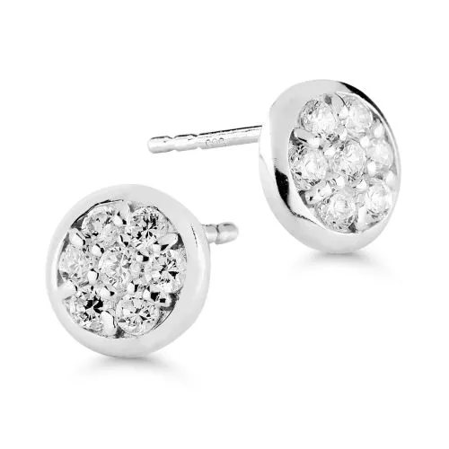 Valkokultaiset korvakorut, zirkoniat K-E31268ZW-1