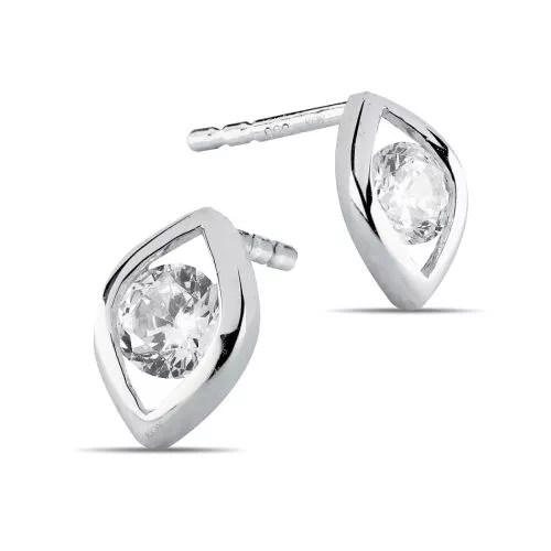 Valkokultaiset korvakorut K-E32376ZW-1