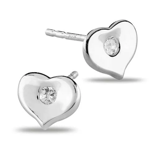 Valkokultaiset sydänkorvakorut K-E32885ZW-2