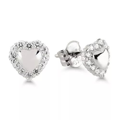 Valkokultaiset sydänkorvakorut K-E35205ZW-1