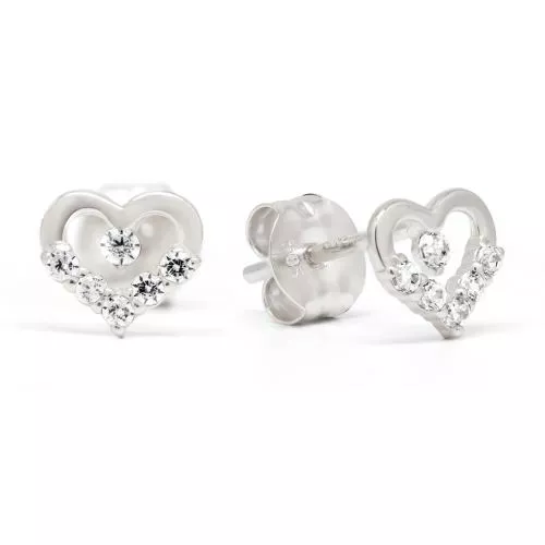 Valkokultaiset sydänkorvakorut K-E37448ZW-2