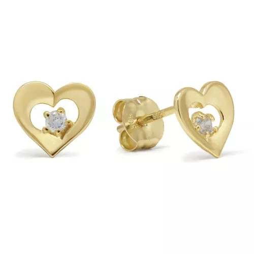 Kultaiset sydänkorvakorut K-E37678Z-1