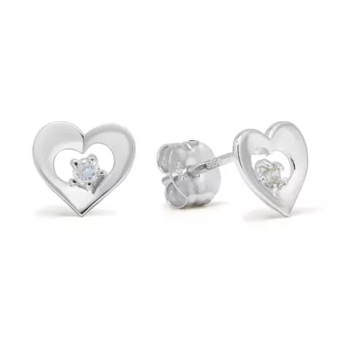 Weißes Goldiset HerzOhrringe K-E37678ZW-1