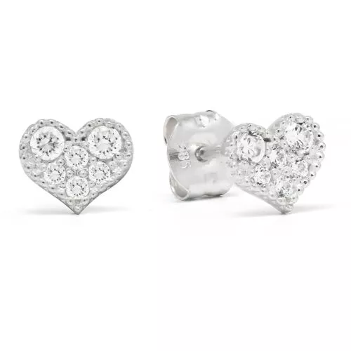 Valkokultaiset sydänkorvakorut K-E38302ZW-1