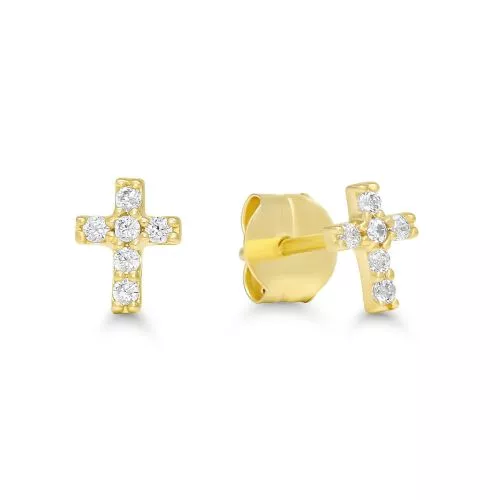 Goldene Kreuz-Ohrringe K-E54796Z