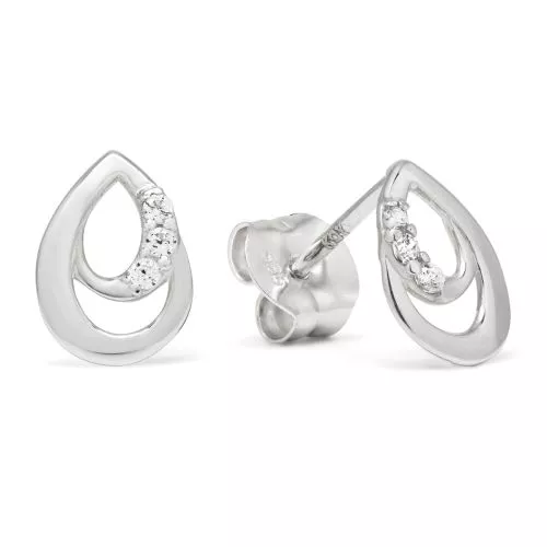 Weißes Goldiset Ohrringe K-E93245ZW-1