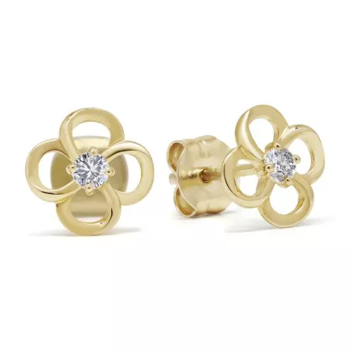 Gold Ohrringe, Blume K-E94840Z-1