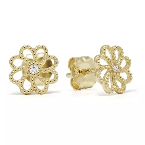 Gold Ohrringe, Blume K-E95208Z-1
