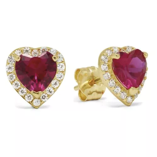 Gold HerzOhrringe K-E96616Zpun-1