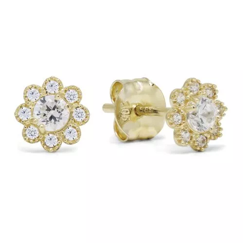 Kultaiset kukkakorvakorut K-E96749Z-1