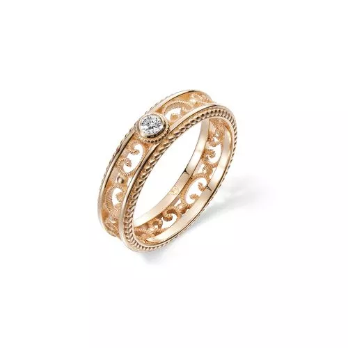 Kalevala Filigraani timanttisormus, keltakulta / kapea 141000501D-14