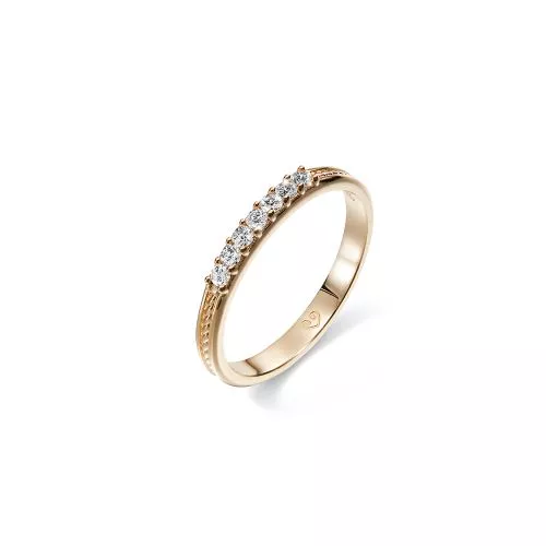 Kalevala Ikiaikainen timanttisormus, keltakulta 7 x 0.02ct 141000112D-16