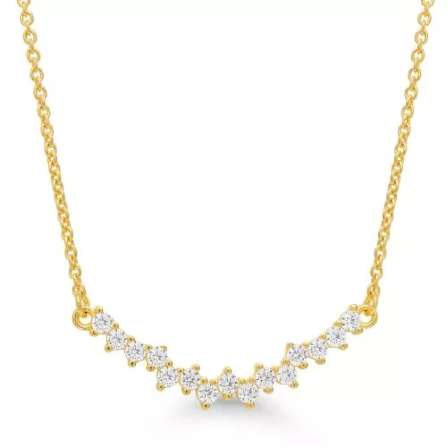 Vergoldete Silberkette, Zirkonia-Reihe BOL-N5951ZG / 40-45CM