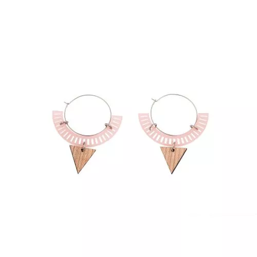 Littlebit Design vaaleanpunaiset rengaskorvakorut LB12003-1