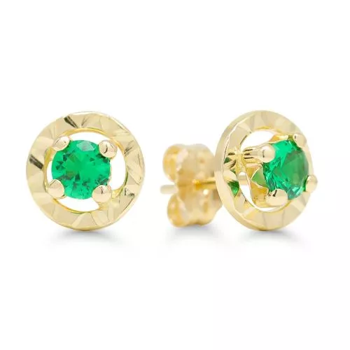 Kultaiset korvakorut / vihreä LME-5347vihr