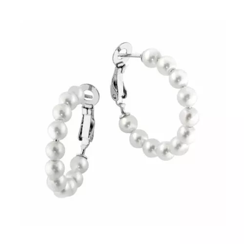 Hopeiset helmikorvakorut 28 mm LZER184869NPRH-1