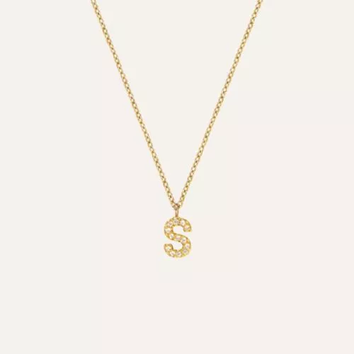 Mockberg Petite Stone Letter, S Halskette MB0089-1
