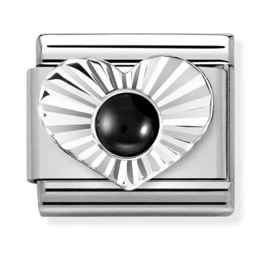 Nomination Classic Heart Black Agate 330508/02-1