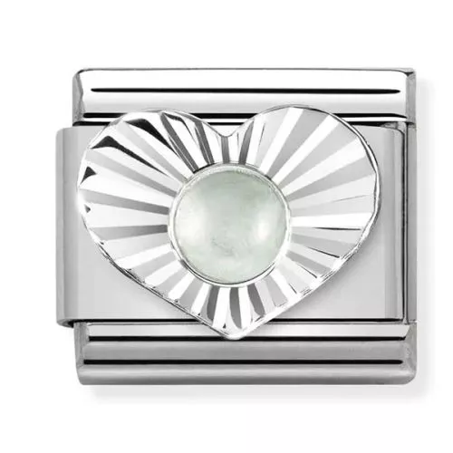 Nomination Classic Heart Milky Aquamarine 330508/31-1