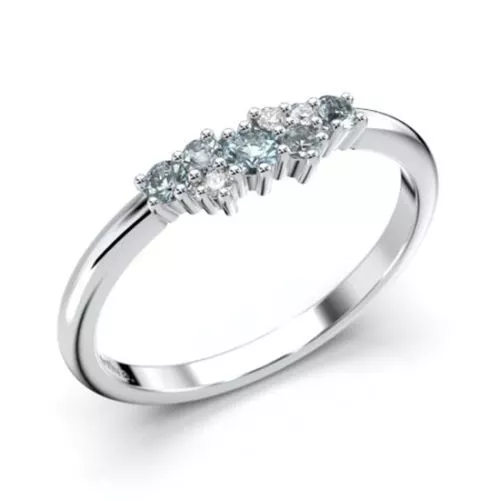 Festive Nadja Blue timanttisormus 14-650-018B-VK-HSI1-3