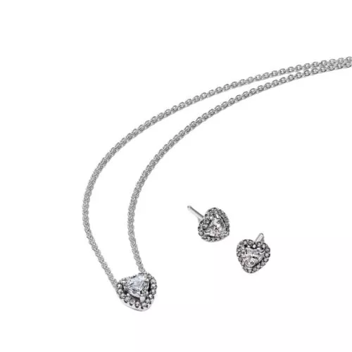 Pandora Elevated Heart jewellery set in sterling silver