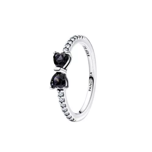 Pandora Sparkling Black Bow sormus 193510C03