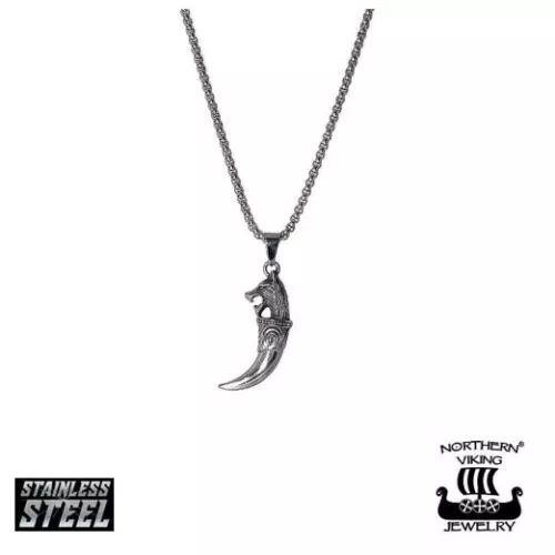 Northern Viking Jewelry Fenrir Wolf Head Halskette (55cm) NVJRS025-1