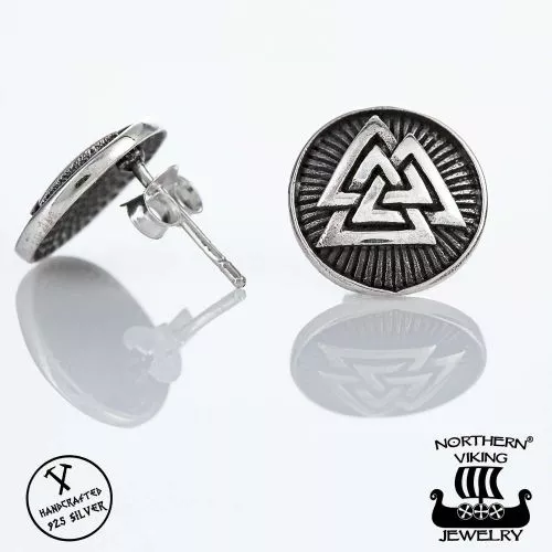 Northern Viking Jewelry Oxidized Valknut Ohrringe NVJKK011-1