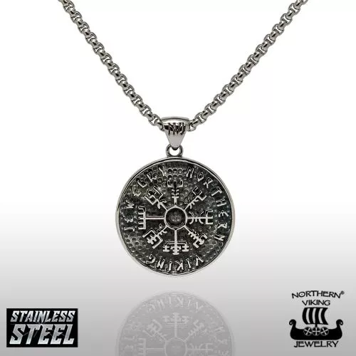 Northern Viking Jewelry Vegvisir Halskette NVJRS070-1