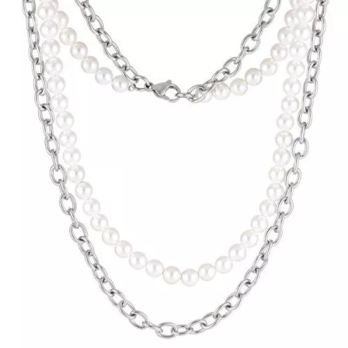 Teräs / helmikaulakoru NSS862 SS CHAIN WHITE-1