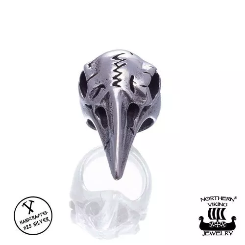 Northern Viking Jewelry Raven Skull partakoru NVJHE022-1
