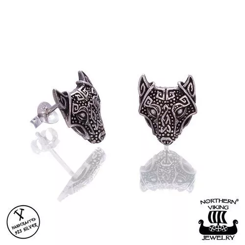 Northern Viking Jewelry Gurdian Wolf Ohrringe NVJKK028-1