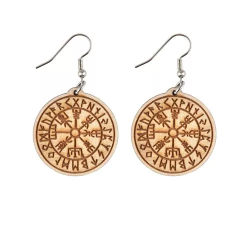 Northern Viking Jewelry Vegvisir puukorvakorut NVJKK045-1