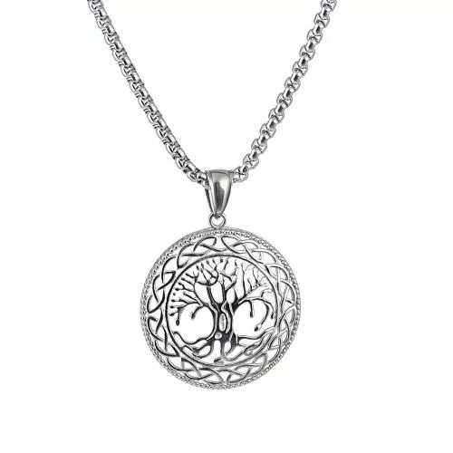 Northern Viking Jewelry Shiny Steel Tree Of Life Halskette 55 cm NVJRS022