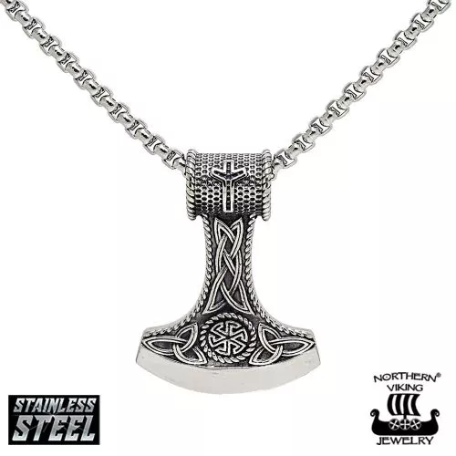 Northern Viking Jewelry Algiz Axehead -kaulakoru 55 cm NVJRS066-1