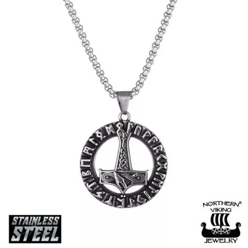 Northern Viking Jewelry Huutava Lohikäärme Thorin Vasara kaulakoru 60 cm NVJRS108-1
