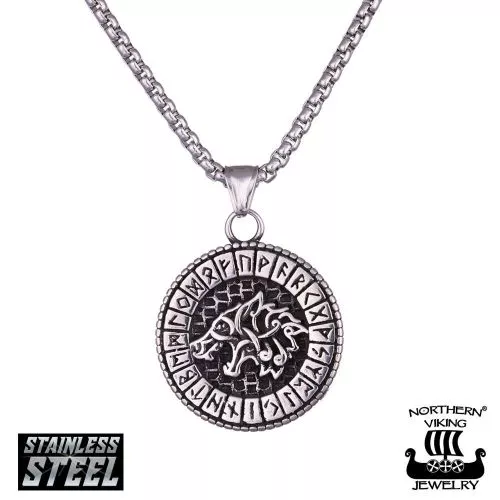 Northern Viking Jewelry Fenrir Rune kaulakoru 55 cm  NVJRS125-1