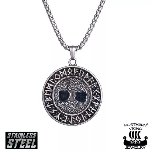 Northern Viking Jewelry Tree Of Life Helm Of Awe kaulakoru 55cm NVJRS127-1