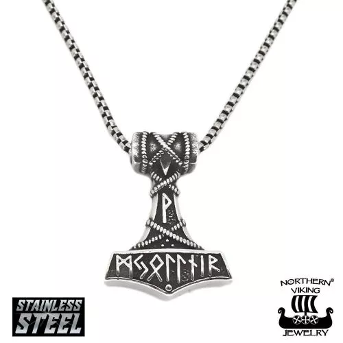 Northern Viking Jewelry Thorin Vasara Riimu kaulakoru 50 cm NVJRS129-1