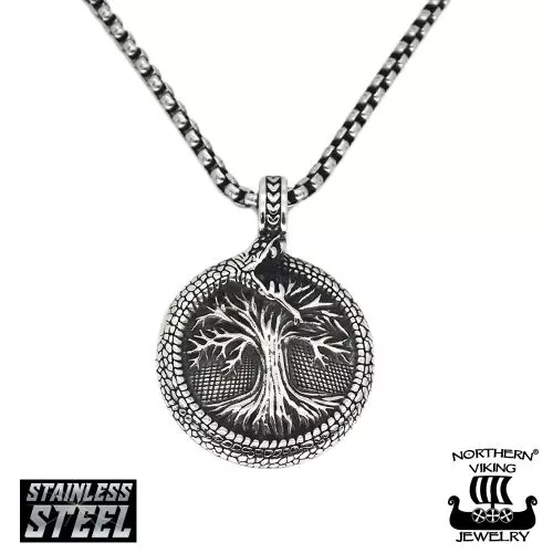 Northern Viking Jewelry Pendant Tree Of Life kaulakoru 50 cm NVJRS137-1