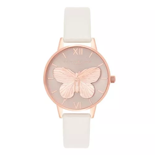 Olivia Burton 3D Butterfly Blush & Rose Gold Armbanduhr OB16MB16-1
