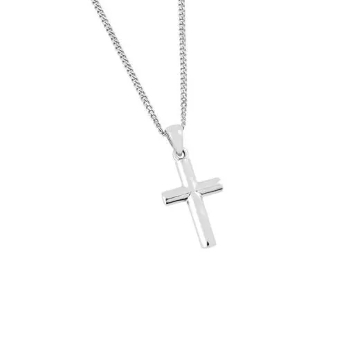 Hopeinen ristikaulakoru 17 x 11,5 mm, 42+3 cm OTN-230620 42+3-1