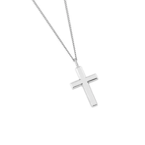 Hopeinen ristikaulakoru 26,5 x 17 mm, 45+5 cm OTN-230624 45+5-2