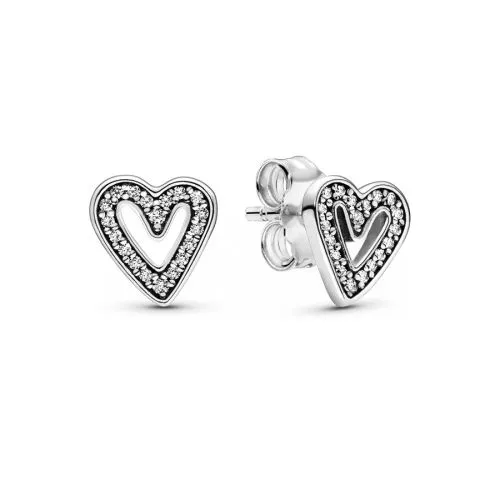 Pandora Freehand Heart -korvakorut 298685C01
