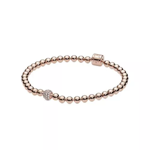 Pandora Rose Beads And Pave -rannekoru (17cm) 588342CZ