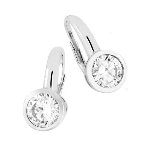 Silber Ohrringe, PERS0614-8MM WHI-1