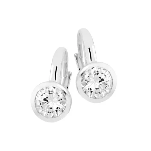 Silber Ohrringe PERS0614-9MM WHI-1
