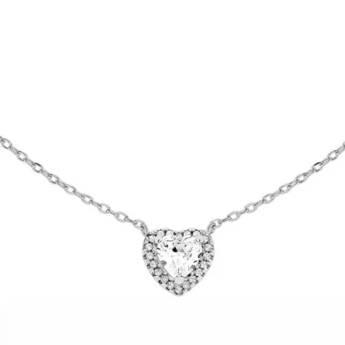 Hopeinen sydänkaulakoru PESS0698N-1