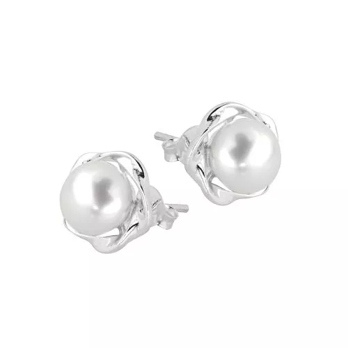 Silber  Zucht Ohrringe SSE07085-10-1