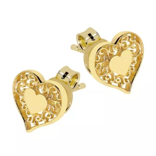 Kultaiset korvakorut, sydän PPC0356-01 EARR-1